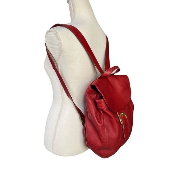 Vintage Coach Soho Back Sac 4134 Backpack Red Leather Buckle Bag - Picture 4 of 14